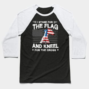 Greyhound Dog Stand For The Flag Kneel For Fallen Baseball T-Shirt